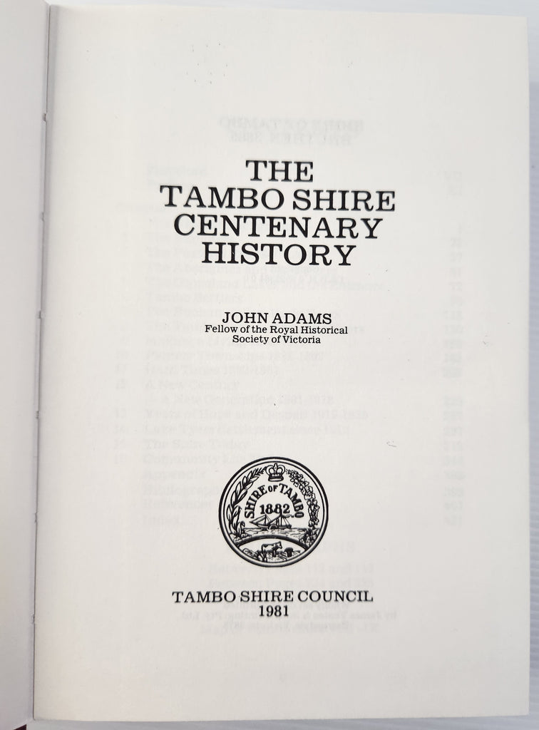 The Tambo Shire Centenary History - John D. Adams