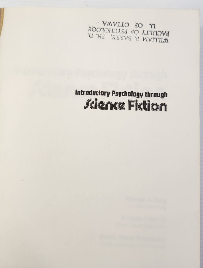 Introductory Psychology Through Science Fiction - Harvey A. Katz, Patricia Warrick & Martin Harry Greenberg