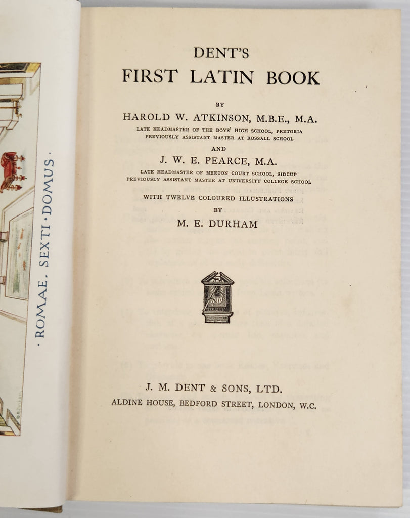 Dent's First Latin Book - Harold W. Atkinson & J.W.E. Pearce