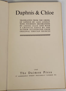 The Lesbian Pastorals of Daphnis & Chloe - Longus (Translated by Jack Lindsay)