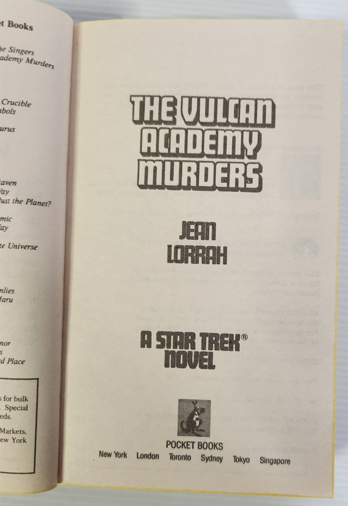 Star Trek #20; The Vulcan Academy Murders - Jean Lorrah