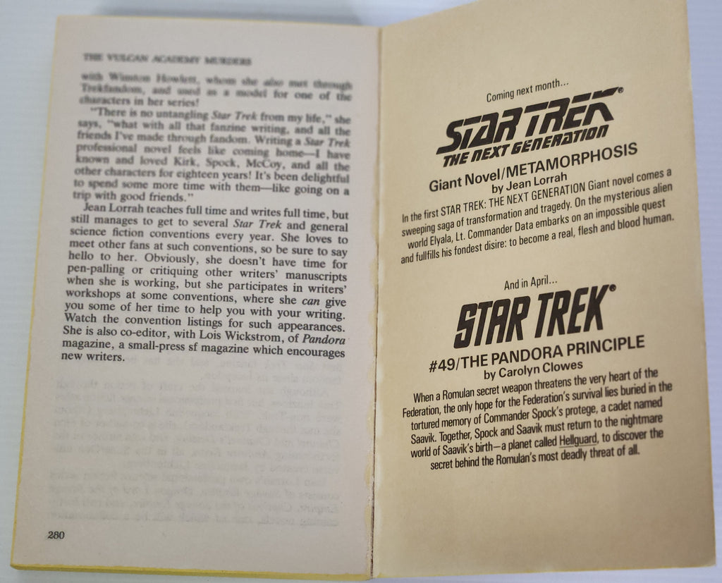 Star Trek #20; The Vulcan Academy Murders - Jean Lorrah