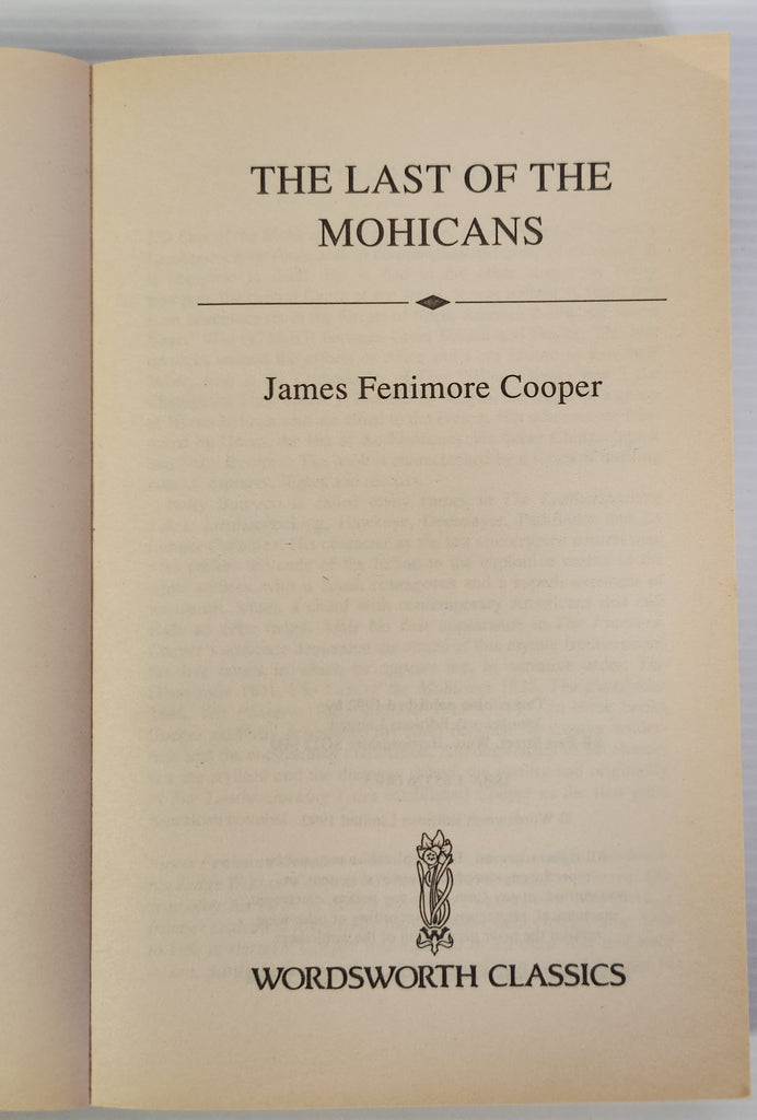 The Last of the Mohicans - J. Fenimore Cooper