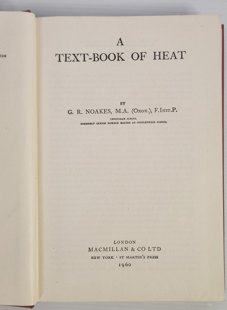 A Text-Book of Heat - G.R.Noakes